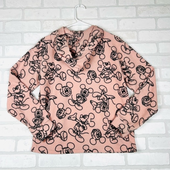 Mickey Mouse Disney Junior's Fleece Hoodie 1/4 Zip Pullover Casual Size Small - Picture 12 of 14